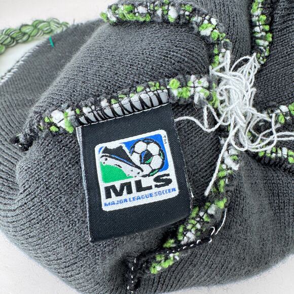 Adidas MLS Portland Timbers Beanie Hat Ear Flap Pom Pom Green White Womens OS - Picture 7 of 9